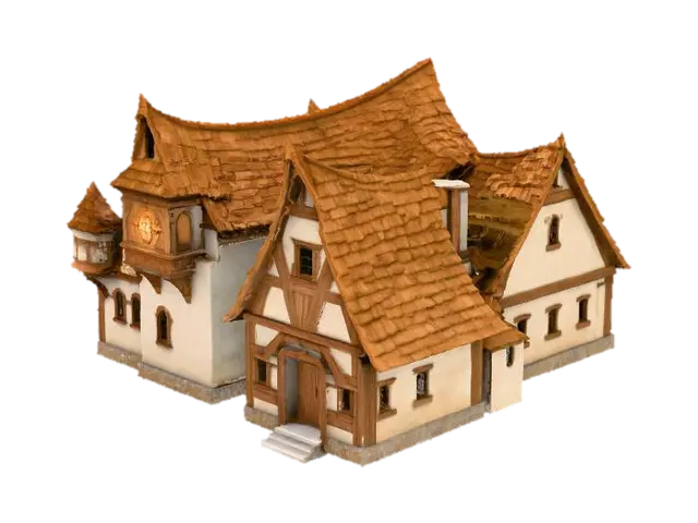 Medieval Village - Town 3D model, vytvořený pomocí AI