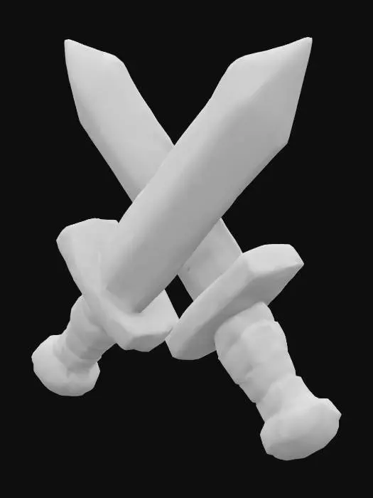 3D model for Melee , #SketchTo3D#, Crossed Swords 