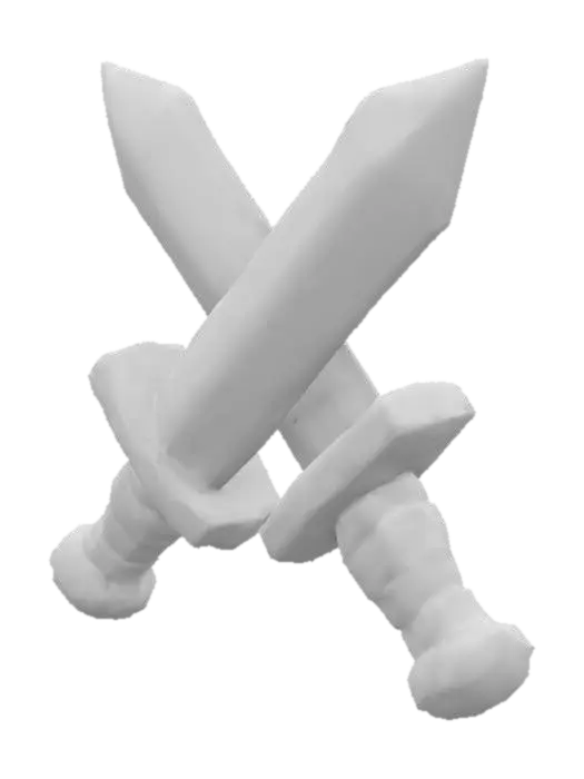 3D model for Melee , #SketchTo3D#, Crossed Swords 