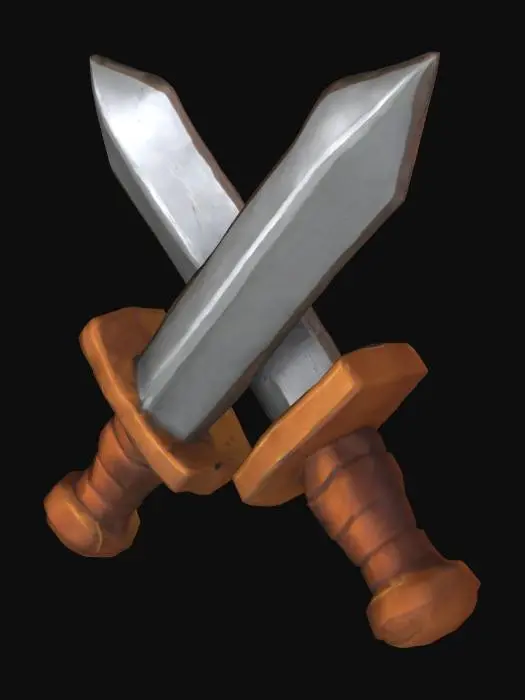 3D model for Melee , #SketchTo3D#, Crossed Swords 