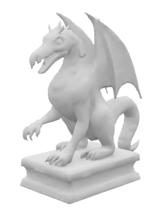 3D model for Obsidian Dragon Statue, #SketchTo3D#