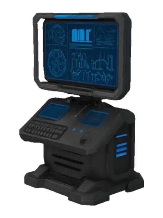 Modelong 3D ng Scifi computer terminal, #SketchTo3D#, ginawa ng AI