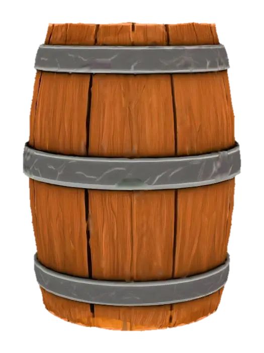 Barrel open - Hollow 3D model, vytvořený pomocí AI