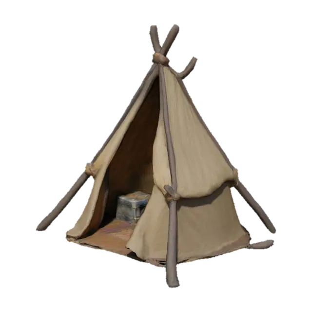 Trader's Tent 3D model, vytvořený pomocí AI