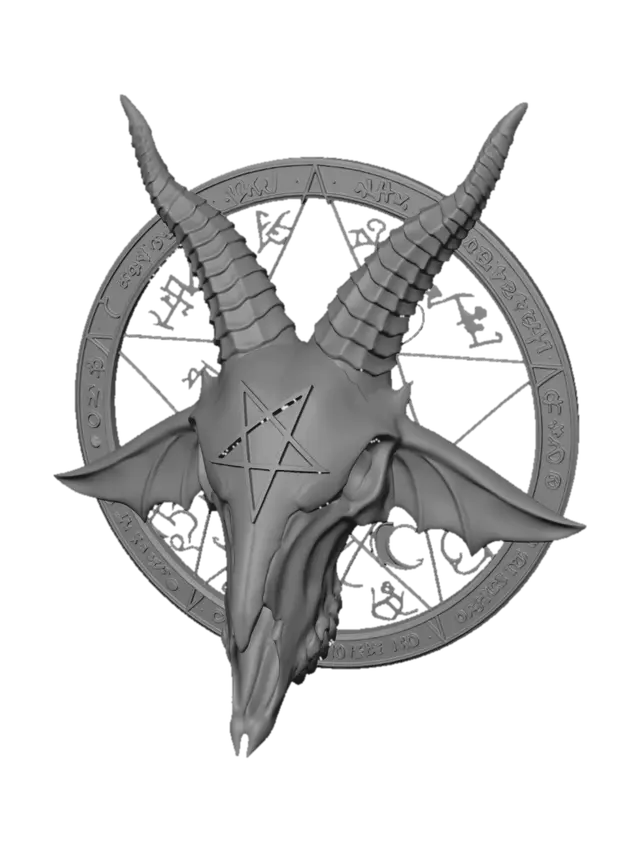 3D model for Goat Skull with Pentagram Sigil