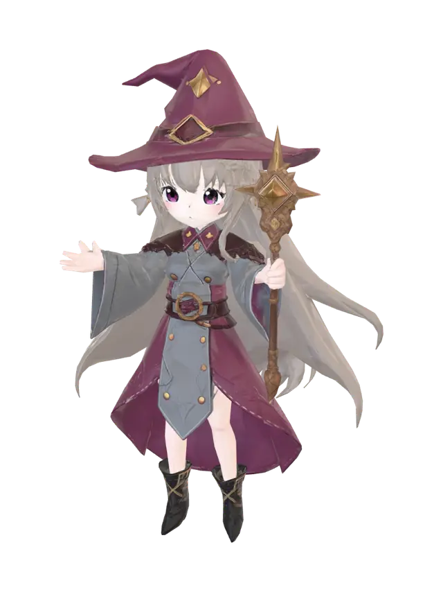 mage - Mago 3D model, vytvořený pomocí AI
