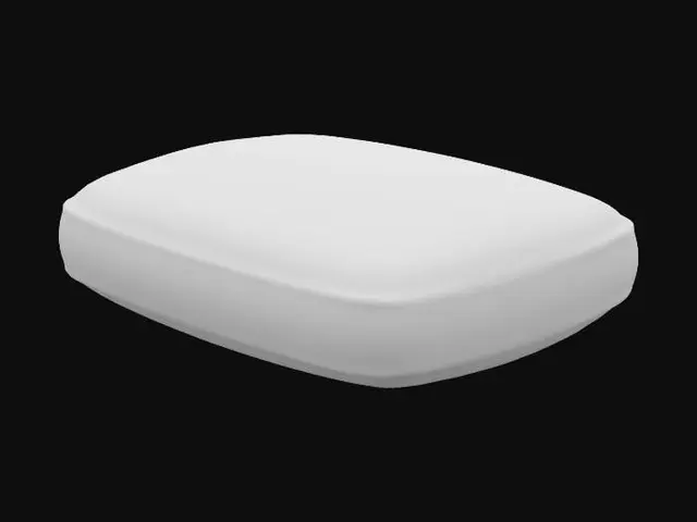 3D model for Thin simple plain seat cushion with a flat white fabric texture without creases or folds