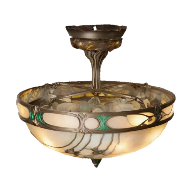 art nouveau style ceiling light fixture 3D model, vytvořený pomocí AI