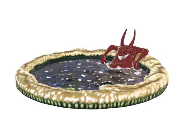 Modèle 3D Crimson Demon in the Cornfield Pool, généré par IA