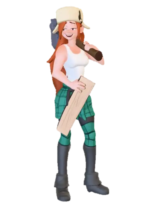 Lumberjack Lass - Shepherd 3D model, vytvořený pomocí AI