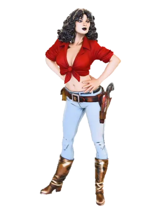 Western Heroine - Brave 3D model, vytvořený pomocí AI