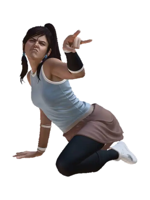 Finger Gun Pose - Lineart 3D model, vytvořený pomocí AI
