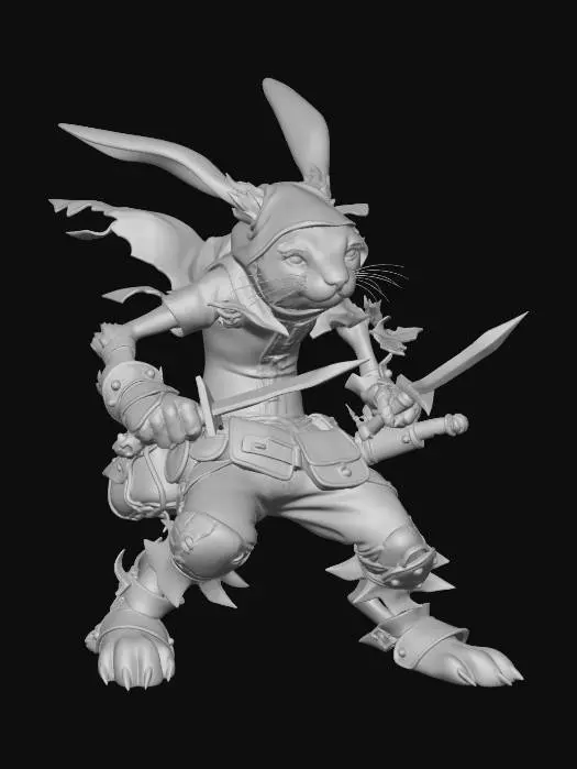 3D model for Red Hooded Rabbit Warrior, #EasterEgg2026#