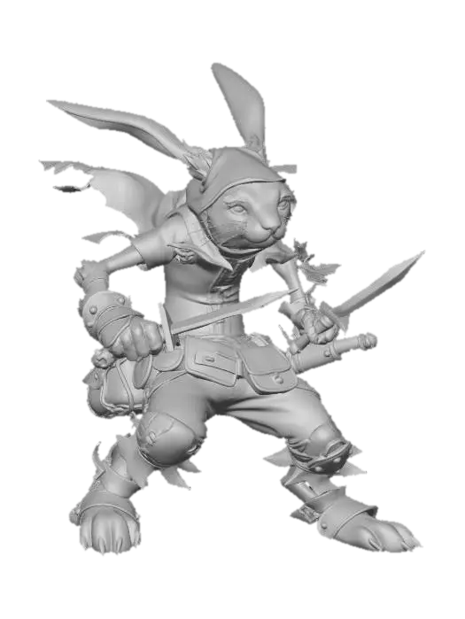 3D model for Red Hooded Rabbit Warrior, #EasterEgg2026#