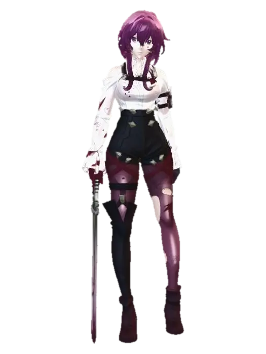 Crimson Vanguard kafka with sword - Faction 3D model, vytvořený pomocí AI