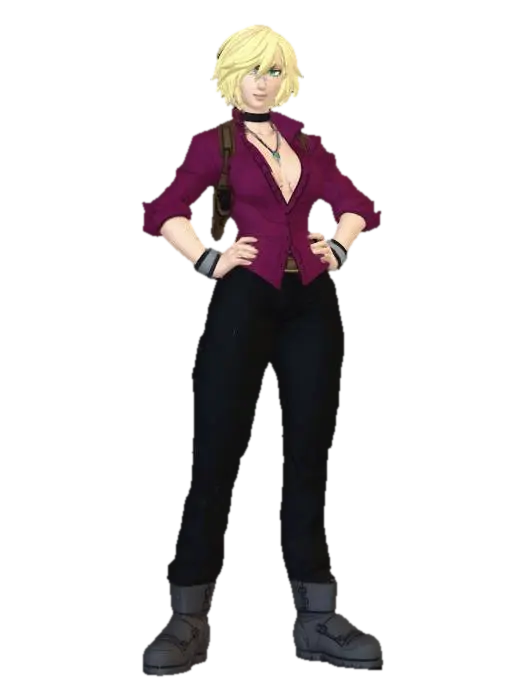 Blonde Adventurer 3D model, vytvořený pomocí AI