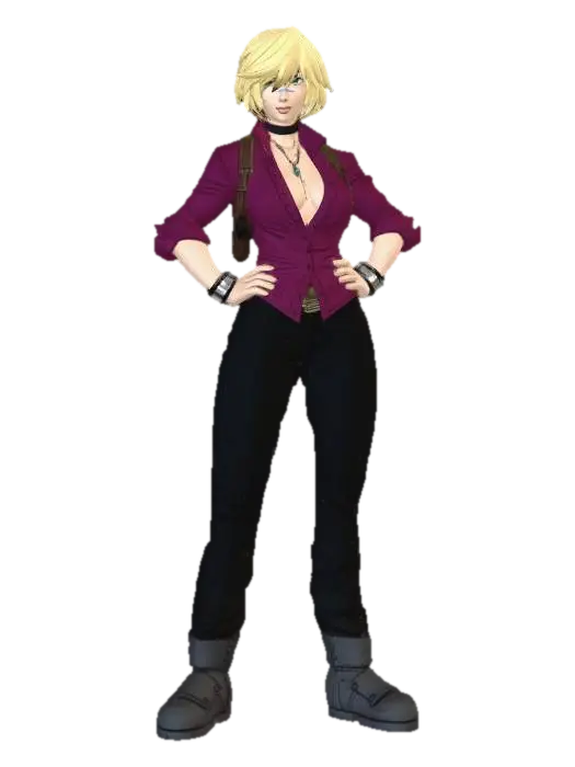 Blonde Adventurer 3D model, vytvořený pomocí AI