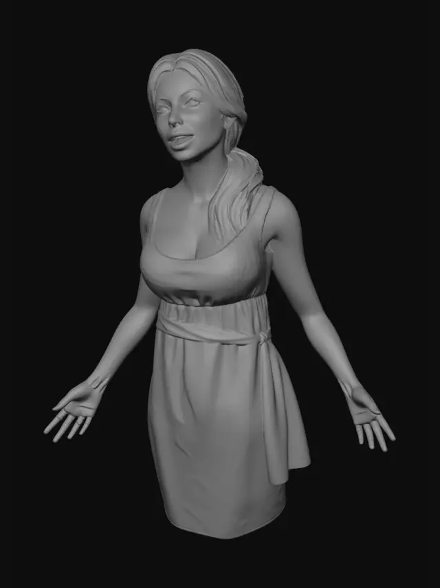 3D model for Village Girl in Camp