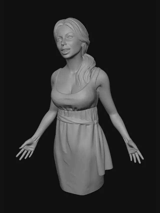 3D model for Village Girl in Camp
