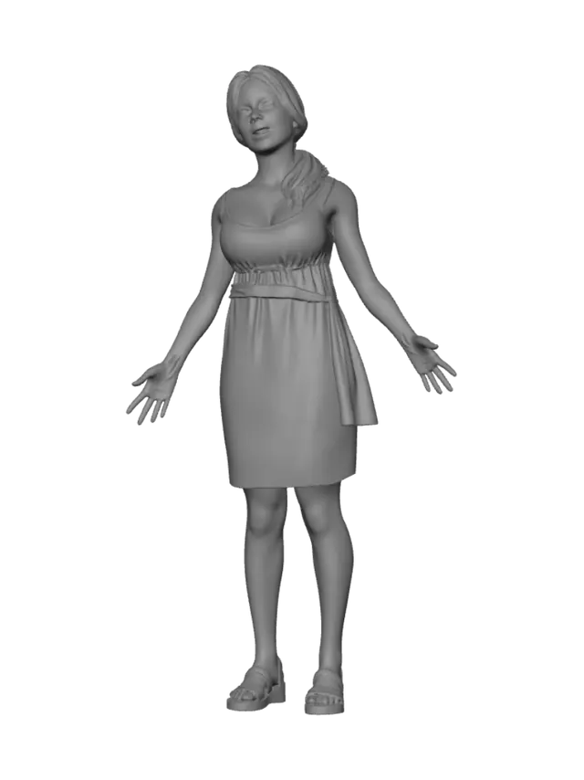 3D model for Village Girl in Camp