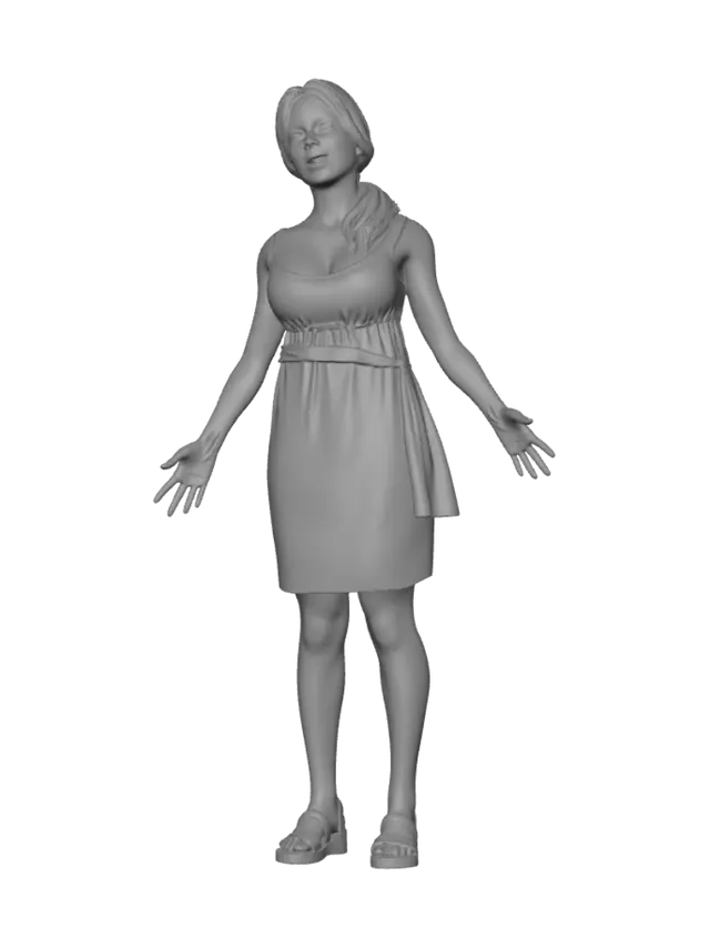 3D model for Village Girl in Camp
