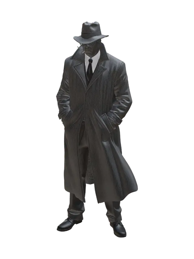 Detective - Noir - Nocturnal 3D model, vytvořený pomocí AI