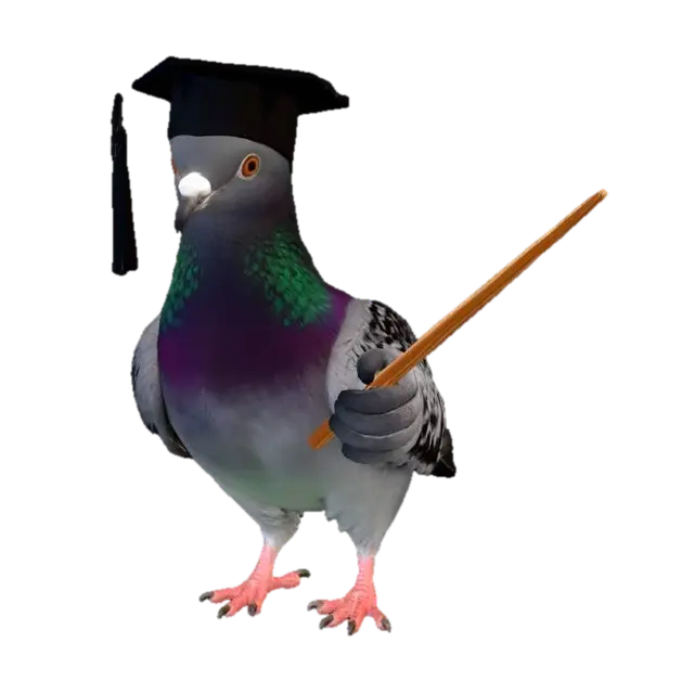 Graduation Pigeon - Academic 3D model, vytvořený pomocí AI