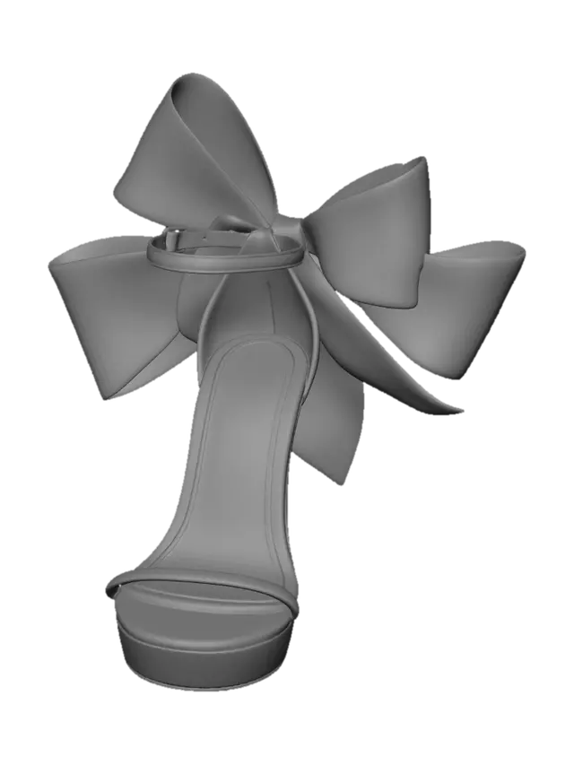 3D model for Sapato de salto agulha com flor