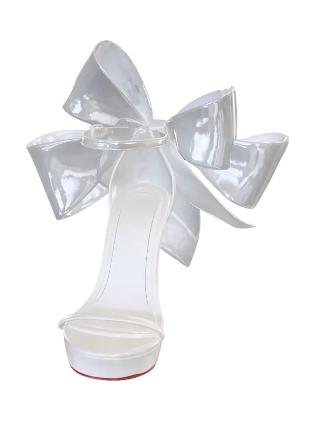 3D model for Sapato de salto agulha com flor