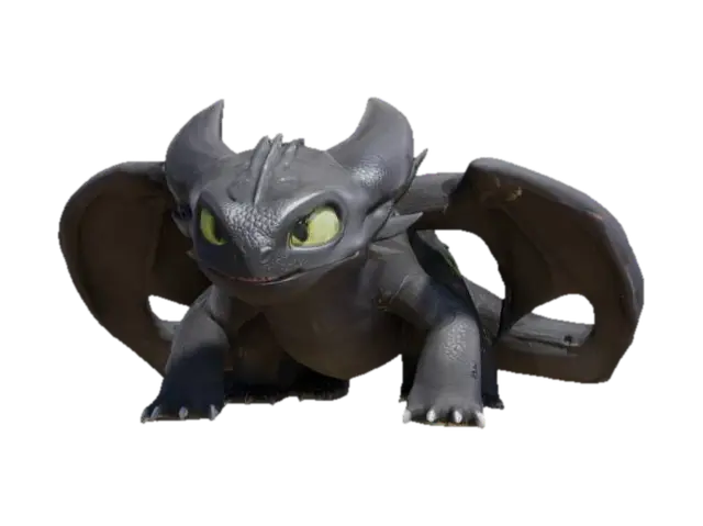 Modello 3D Highly detailed toothless from the movie series how to train your dragon, generato dall’IA