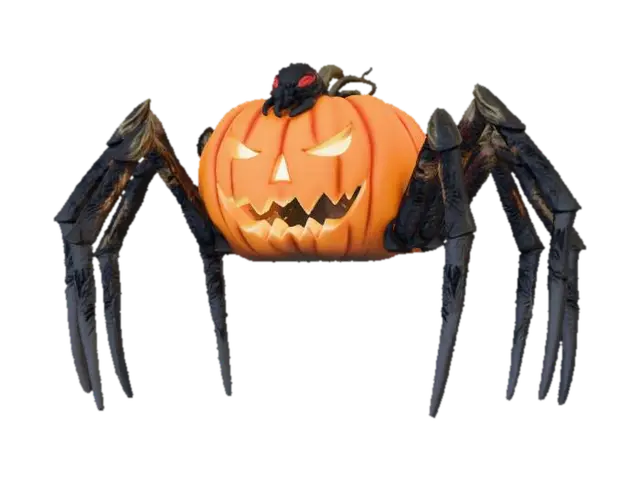 #Halloween2025#, Black widow with a pumpkin body orange instead of black highly… - Blackwidow 3D model, vytvořený pomocí AI