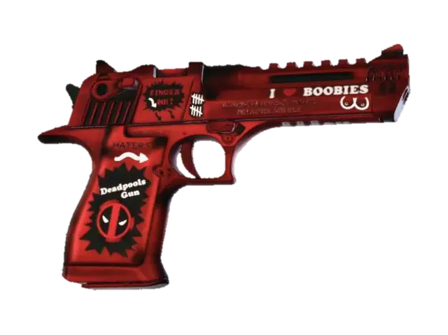 Deadpool's Gun 3D model, vytvořený pomocí AI
