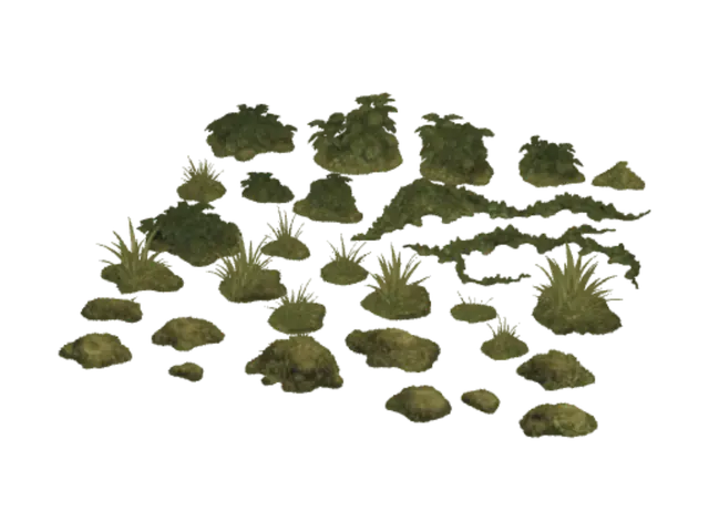 Diorama Foliage Accents - Grass 3D model, vytvořený pomocí AI