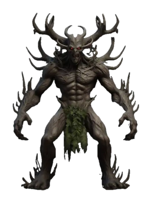 Game Assets, Highly Detailed, Ultra Realistic demon tree man, Full Body, Battle… - Highpoly 3D model, vytvořený pomocí AI