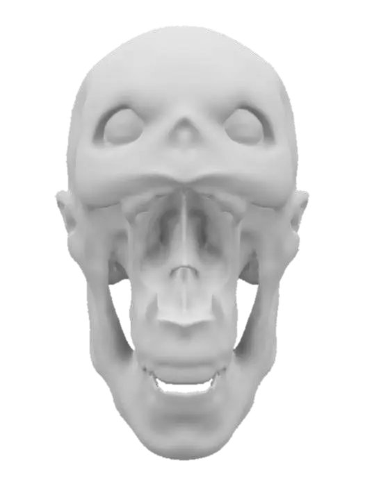 3D model for Medium poly zombie rotting head mouth open