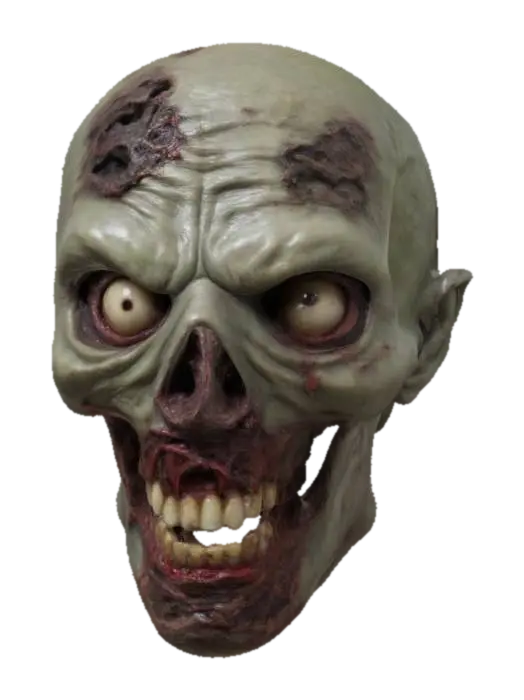 3D model for Medium poly zombie rotting head mouth open