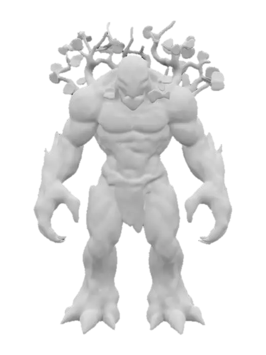 3D model for A forest golem huge muscular and menacing

   