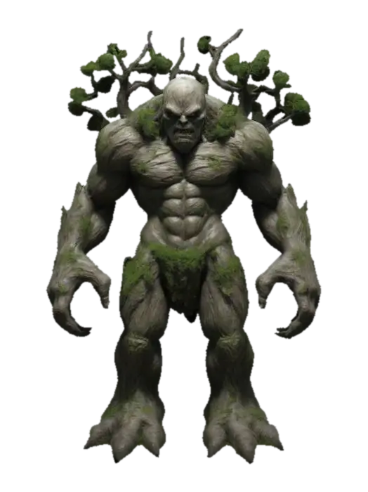 3D model for A forest golem huge muscular and menacing

   