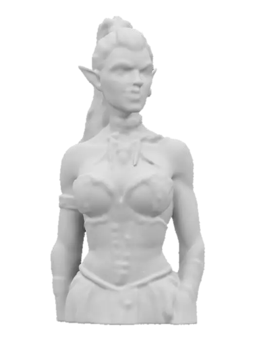 3D model for Medieval, Fantasy female barbarian , Highly Detailed, Bust, #game figure#