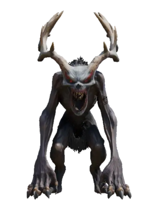 3D model for An extremely detailed evil wendigo, Full Body, Ultra Realistic, Polished, #game figure#,