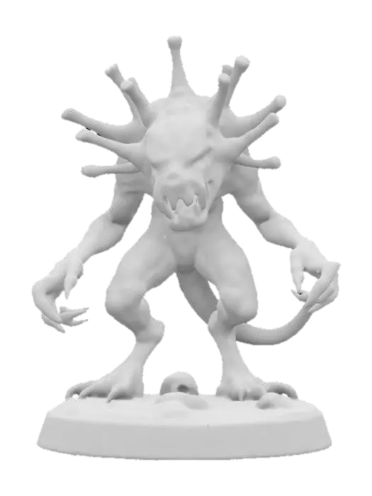 3D model for CORONA VIRUS MONSTER CREATURE ON A ROUND BASE , #game figure#