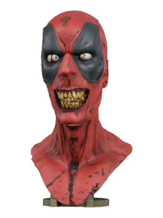 3D model for zombie deadpool , Highly Detailed, Ultra Realistic, Bust