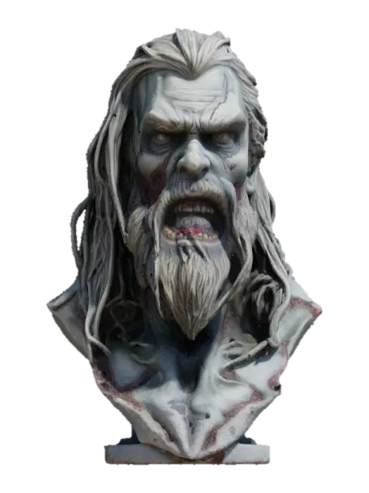 3D model for zombie thor, Highly Detailed, Ultra Realistic, Bust