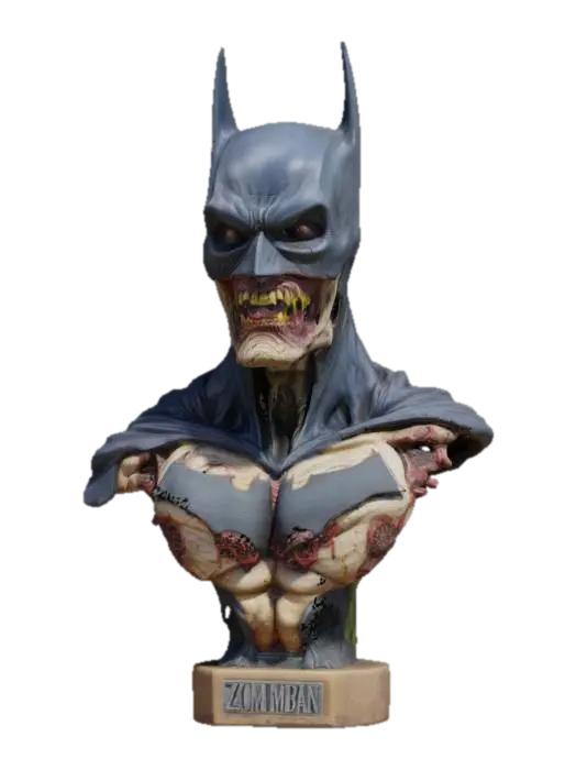 3D model for zombie batman, Highly Detailed, Ultra Realistic, Bust