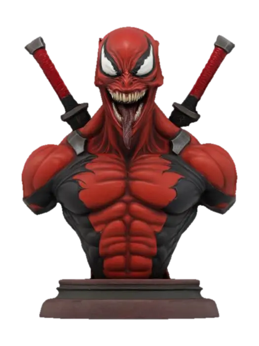 venom-pool bust deeply detailed , The object is a detailed bust sculpture featuring a… 3D model, vytvořený pomocí AI