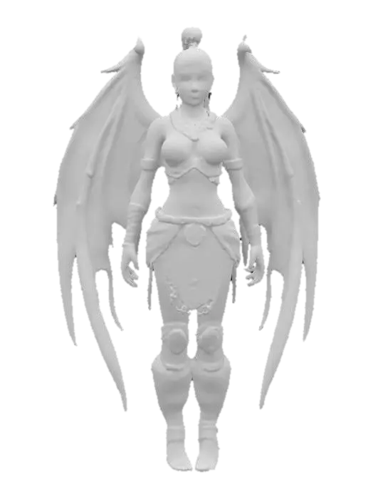 3D model for beautiful female barbarian , #fairy#,  she has dragon wings,  blond hair up in a top pony tail , #fairy#, #fairy#, #fairy#