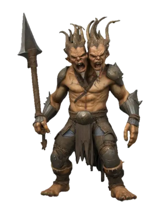 The object is a humanoid figure with rugged, muscular geometry, wearing tattered, organic-looking… - Twoheaded AI 생성 3D 모델