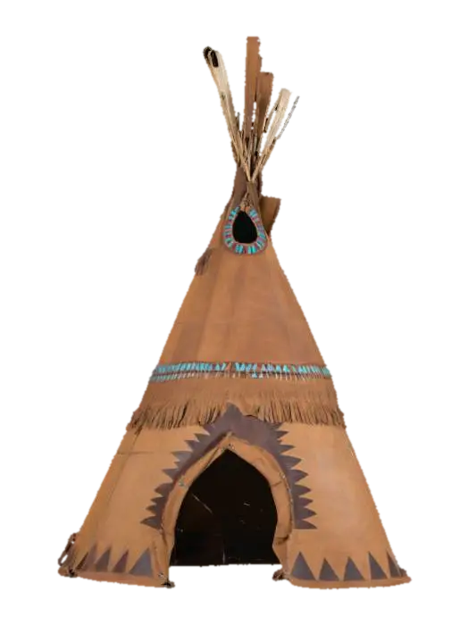 A leather native American tipi 3D model, vytvořený pomocí AI