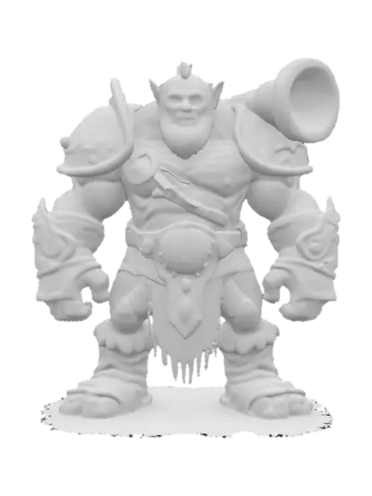 3D model for orc barbarian with stone hand made armor 