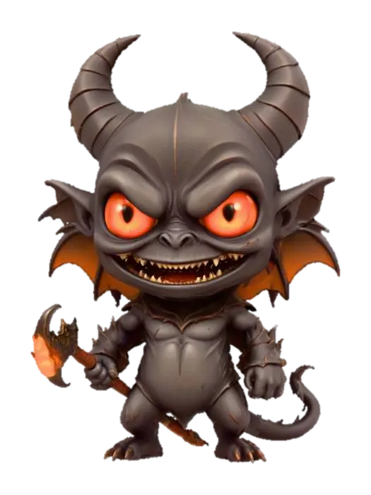 Imp of Chaos 3D model, vytvořený pomocí AI